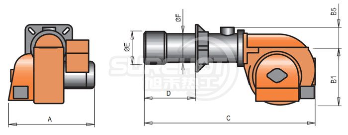 百得BGN300 LX V 變頻技術燃燒器外型尺寸圖